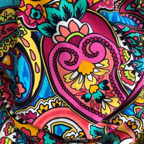 Ellen Tracy Navy Paisley Keyhole HighNeck Swimsuit - Picture 4 of 6